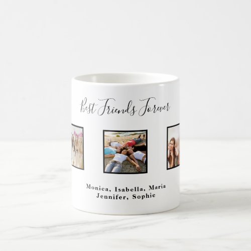 Best friends forever BFF custom photo names white Coffee Mug
