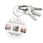 Best friends forever BFF custom photo names white Keychain<br><div class="desc">A gift for your best friend(s) for birthdays,  Christmas or a special event. Black text: Best Friends Forever,  written with a trendy hand lettered style script. Personalize and use your own photos and names.  A chic white background.</div>