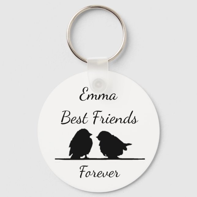 Best Friends Forever, BFF Cute Birds Keychain (Front)