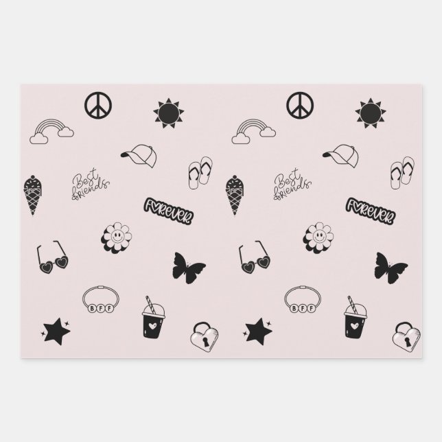 Best Friends Forever BFF Gift Wrapping Paper (Front)