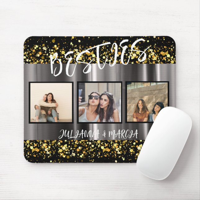  Best Friends Forever BFF Modern Photo Collage  Mouse Pad (With Mouse)
