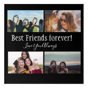 Best Friends Forever, BFF, Photo Collage Black Acrylic Print