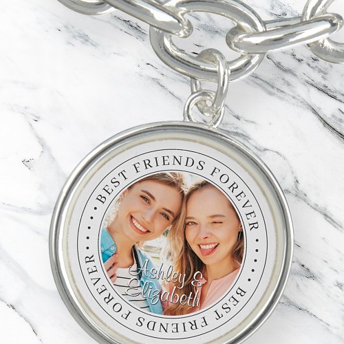 Best Friends Forever BFF Simple Modern Photo Bracelet