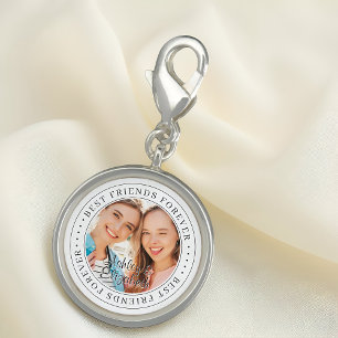 Best Friends Forever BFF Simple Modern Photo Charm