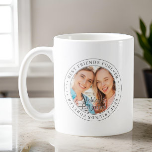 Best Friends Forever BFF Simple Modern Photo Coffee Mug