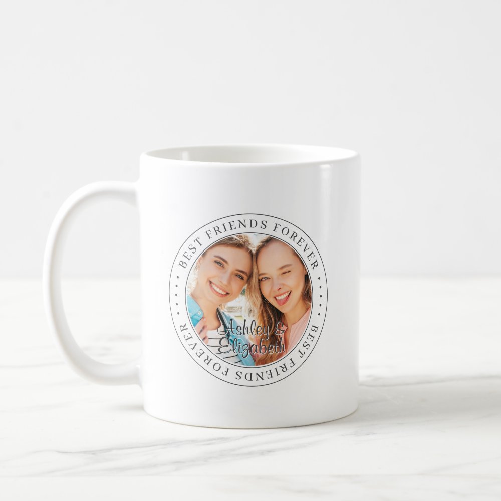 Discover Best Friends Forever BFF Custom Simple Modern Photo Coffee Mug
