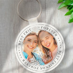 Best Friends Forever BFF Simple Modern Photo Keychain<br><div class="desc">This simple and classic design is composed of serif typography and add a custom photo. "Best Friends Forever" circles the photo of your friends</div>