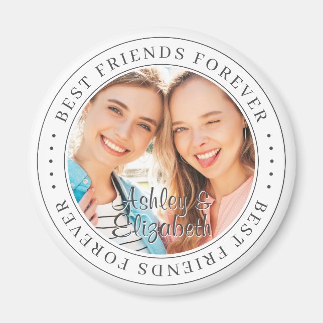 Best Friends Forever BFF Simple Modern Photo Magnet (Front)