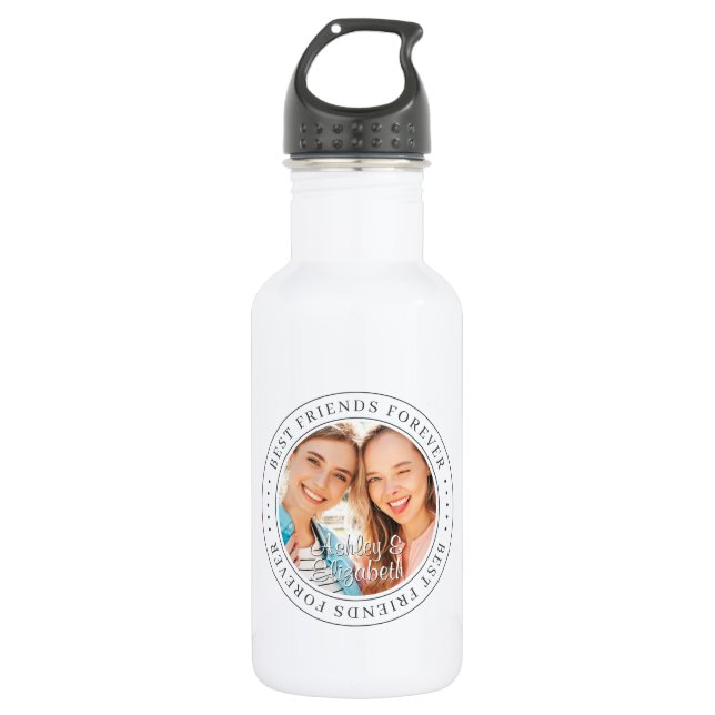 Best Friends Forever BFF Simple Modern Photo Stainless Steel Water Bottle (Front)