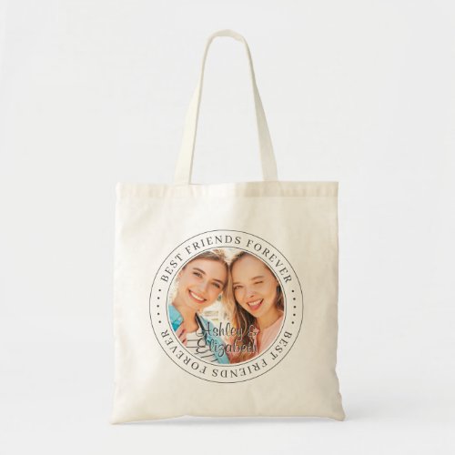 Best Friends Forever BFF Simple Modern Photo Tote Bag