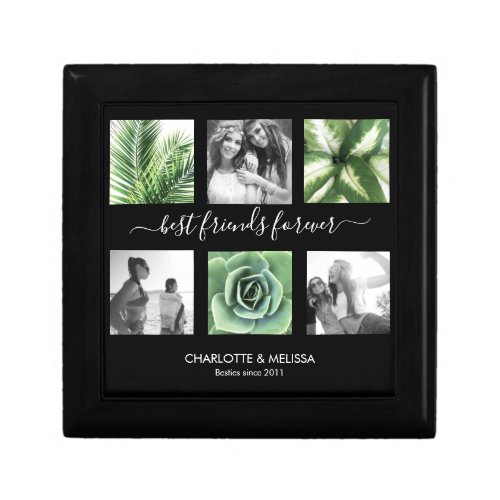 Best friends forever black photo collage gift box