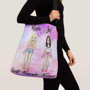 Best Friends Forever Blonde and Brunette Custom Crossbody Bag