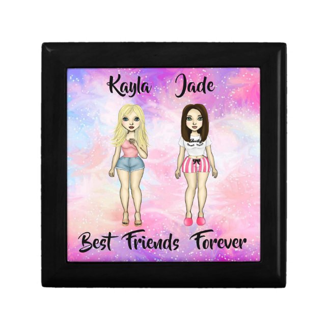 Best Friends Forever Blonde and Brunette Custom   Gift Box (Front)