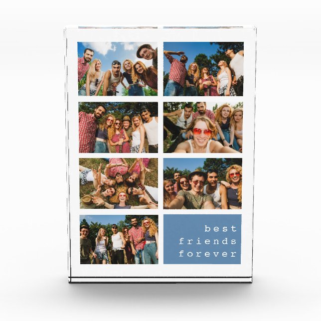 Best Friends Forever Blue Collage  Photo Block (Front)