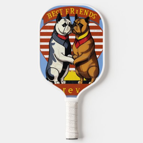 Best friends forever _ Classic Comic Bulldogs Frie Pickleball Paddle