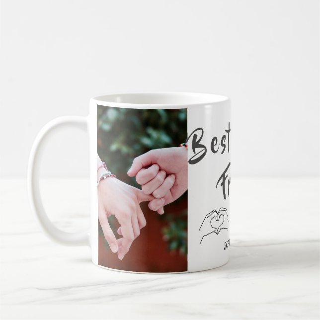 Best Friends Forever Custom 2-Photo Collage Mug (Left)