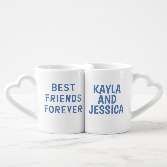 Best Friends Forever Custom BFF Coffee Mug Set (Front Nesting)