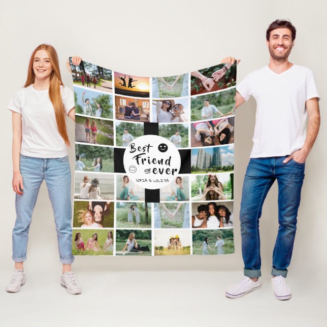 Best Friends Forever Custom Fleece Blanket – 26pic (In Situ)