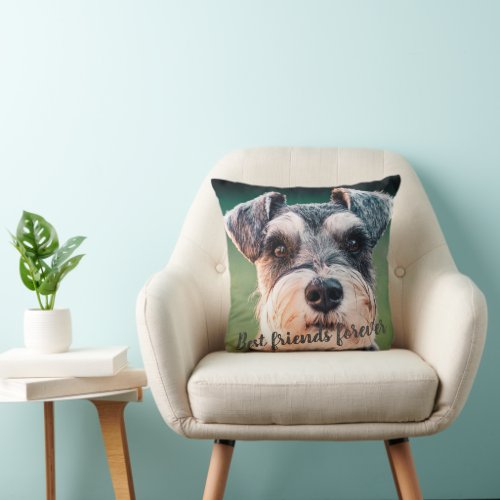 Best Friends Forever Custom Pet Dog Photo  Throw Pillow