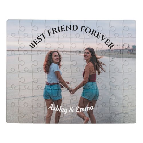 Best Friends Forever Custom Photo and Name Jigsaw Puzzle
