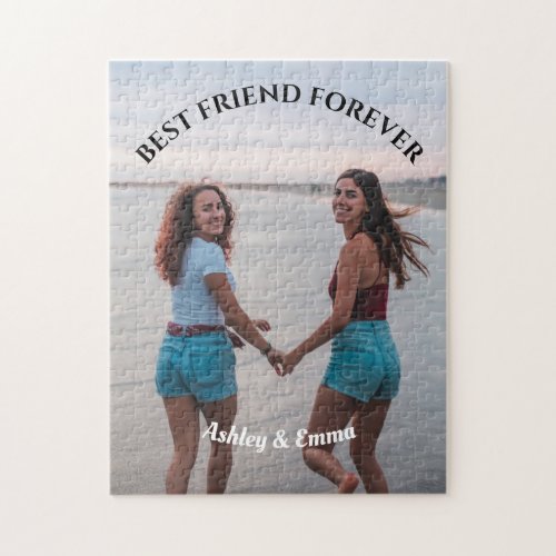 Best Friends Forever Custom Photo and Name Jigsaw Puzzle