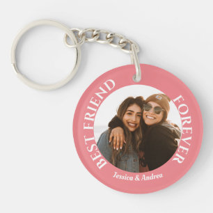 Best Friends Forever Custom Photo and Name Keycha Keychain