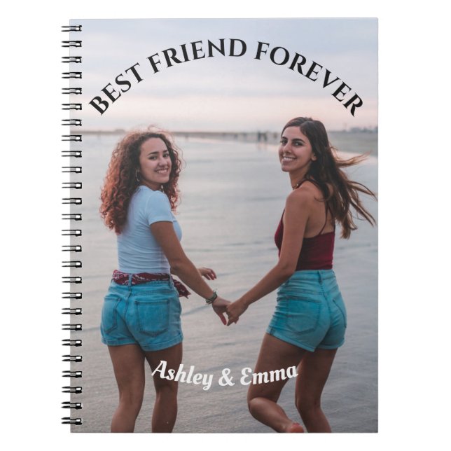 Best Friends Forever Custom Photo and Name Notebook (Front)