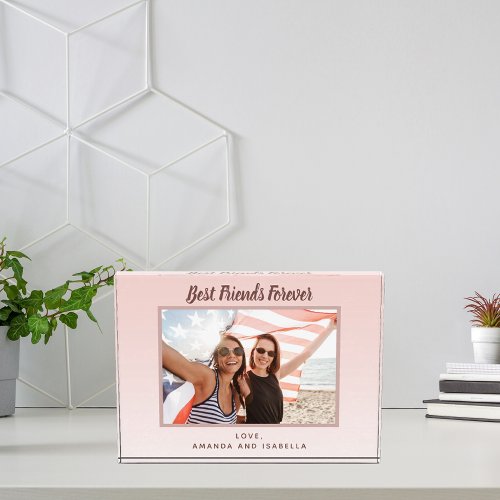 Best Friends Forever custom photo blush pink rose