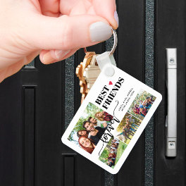 Best friends forever custom photo collage names keychain