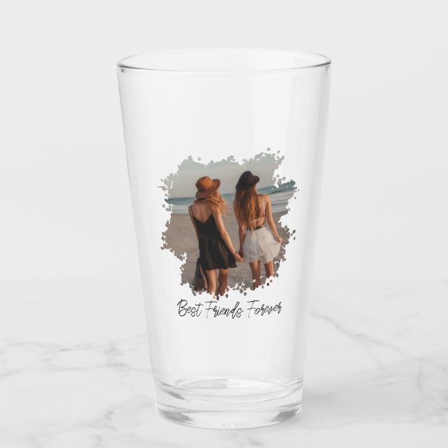 Best Friends Forever Custom Photo  Glass (Front)