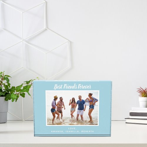 Best Friends Forever custom photo light blue