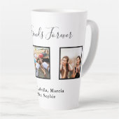 Best friends forever custom photo names white chic latte mug (Right Angle)