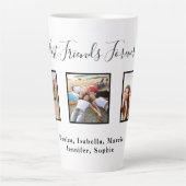 Best friends forever custom photo names white chic latte mug (Front)