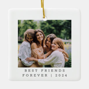 Best Friends Forever Custom Photo Personalized    Ceramic Ornament