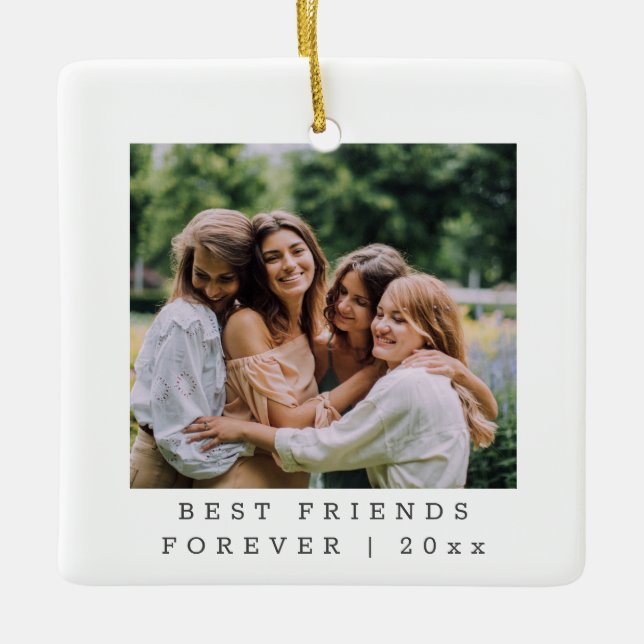 Best Friends Forever Custom Photo Personalized    Ceramic Ornament (Front)
