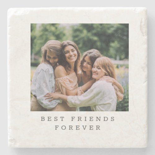 Best Friends Forever Custom Photo Personalized   Stone Coaster