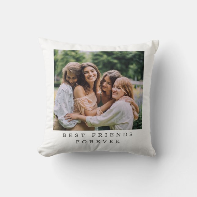 Best Friends Forever Custom Photo Personalized   Throw Pillow (Front)