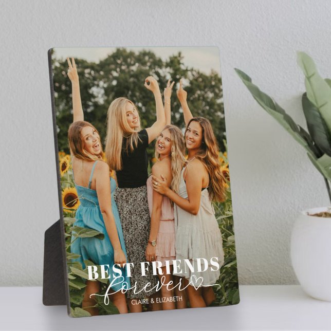 Best Friends Forever Custom Script Photo and Text Plaque (Creator Uploaded)