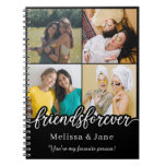 Best Friends Forever Cute 4 Photos Collage Black Notebook at Zazzle