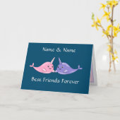 Best Friends Forever Cute Narwhal Card (Yellow Flower)