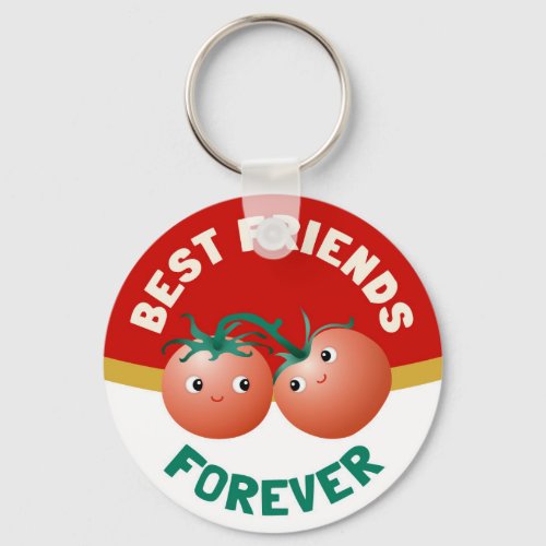 Best friends forever cute tomato love duo keychain