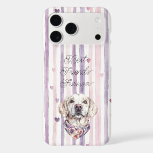 Best Friends Forever Dog Pink Purple Hearts iPhone 17 Pro Max Case