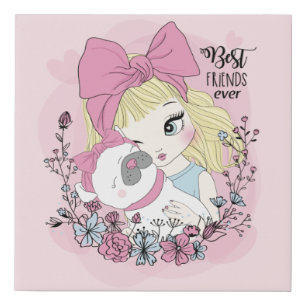 Best Friends Forever Faux Canvas Print