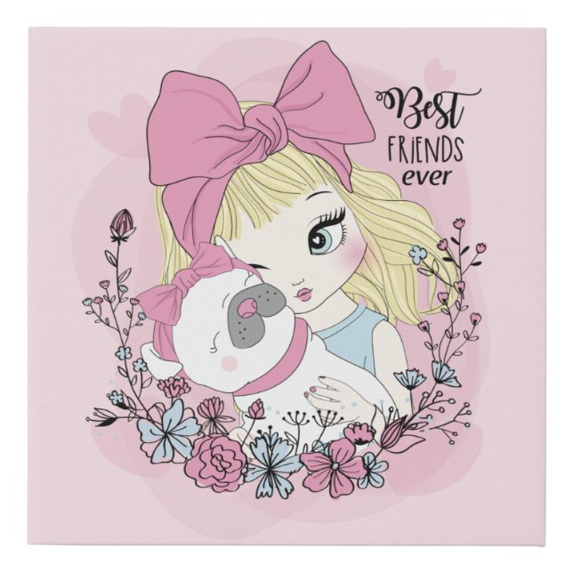 Best Friends Forever Faux Canvas Print (Front)