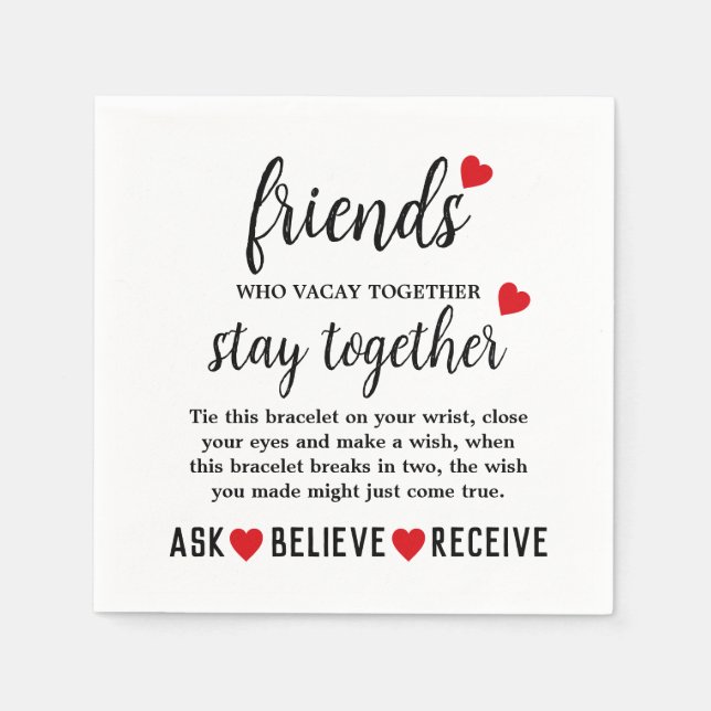 Best Friends Forever Friendship Day Napkins (Front)