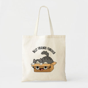Best Friends Forever Funny Cat And Box Pun Tote Bag