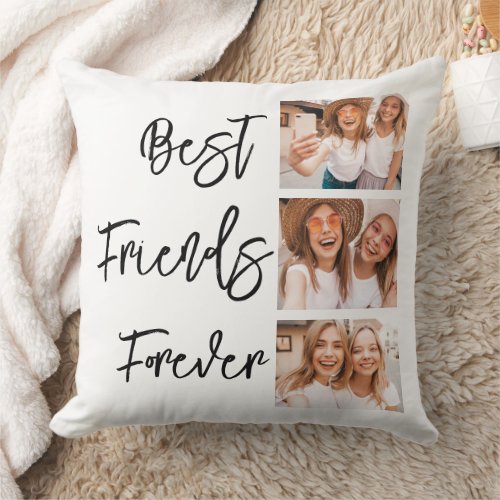 Best Friends Forever Gift Photo Collage  Throw Pillow