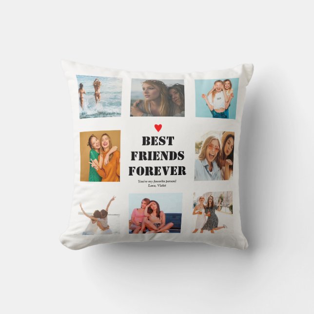 Best Friends Forever Girls BFF Bestie Gifts Throw Pillow (Front)