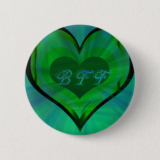 Best Friends Forever Green Heart Pinback Button