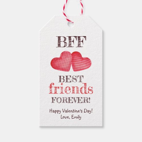 Best friends forever Happy Valentines day Gift Tags